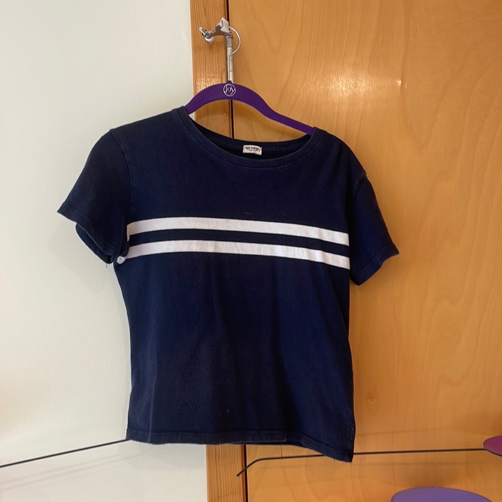 navy brandy T with white stripes